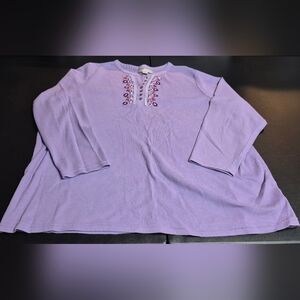 Ladies size 26/28 lavender Woman Within waffle weave top